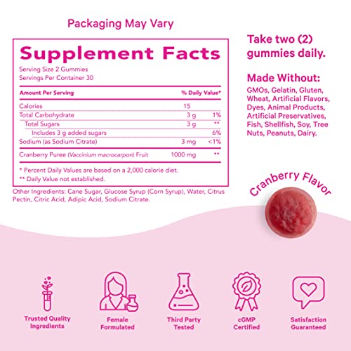 Pink Stork Total Cranberry Gummies Urinary Tract Health Support, UTI