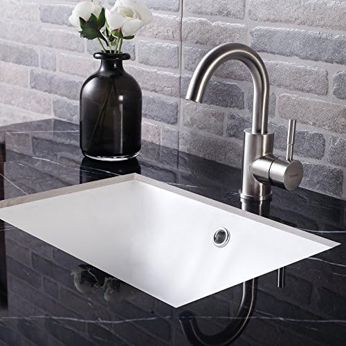 Sarlai Modern Best Commercial Brushed Nickel Stainless Steel Single Handle Kitchen Bar/Prep Sink Faucet, Hot and Cold Single Lever Kitchen Faucets