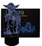 Multi-colored 3D Illusion Night Lighting Touch Botton 7 Color Change Decor LED Lamp