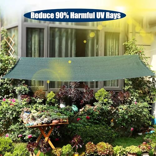 TERRIFI Green Shade Cloth 2 x 3 M - 90% UV-Blocking Sun Shade Net with Grommets, Ideal for Greenhouse, Patio, Lawn, Outdoor Plant Cover, Protects Flowers and Vegetation