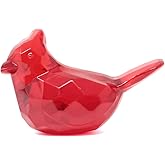 yueton 2PCS Creative Red Bird Figurine Acrylic Cardinal Bird Statue Cute Animal Figurines for Home Office Desk Decor, Gift for Animal Lovers