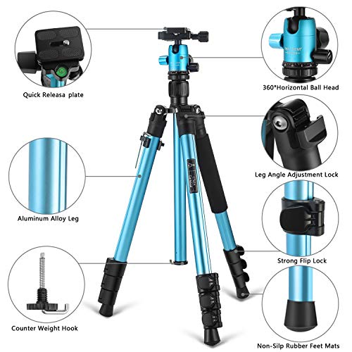 MACTREM Tripod Complete Tripods DSLR Tripod, 62.5" LightWeight