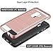 Galaxy S9 Case,Wollony Metallic Brushed Slim Hybrid Dual Layer Full Body Anti-Scratch Protective Case Heavy Duty Shock Absorption TPU Bumper Hard Cover for Samsung Galaxy S9 Phone - Rose Gold