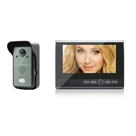 Kabellose Video Funk Türsprechanlage mit 1 x 7 Zoll Farb Monitor und PIR-Bewegungsmelder, Doorsafe 4780