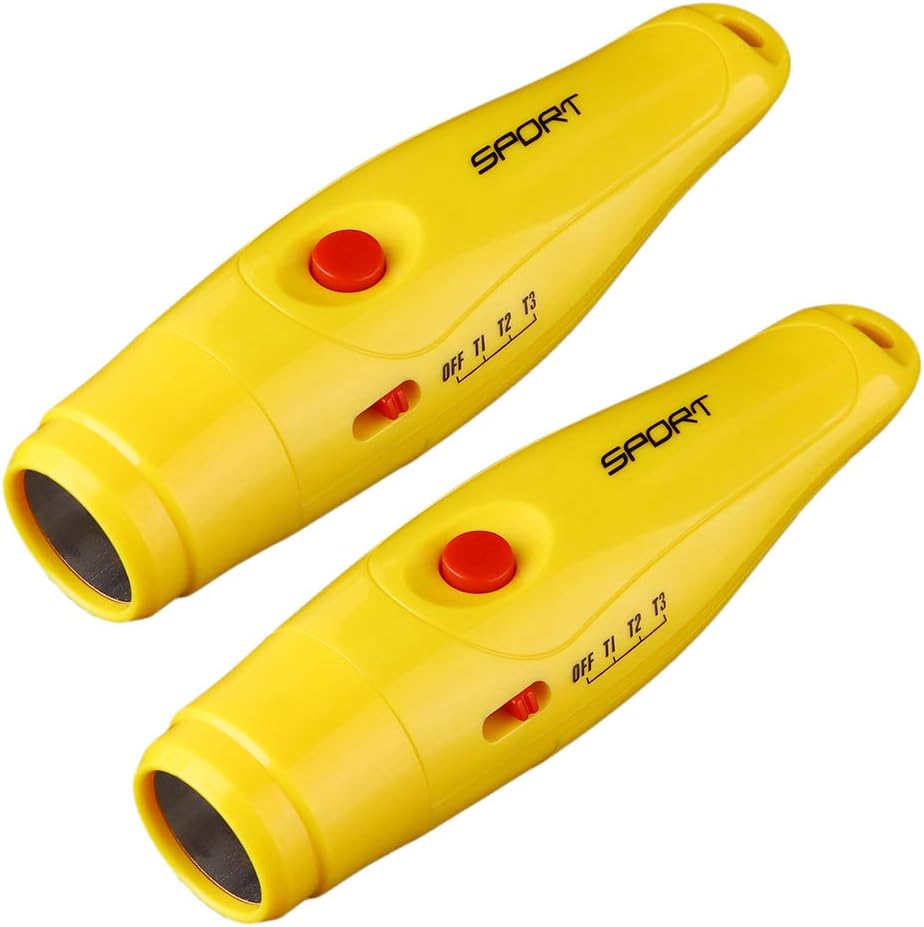 Prettyia Pack of 2, 3-Tone Multipurpose Sports Handheld Electronic Whistle with Lanyard for Referee Coaches Officials P.E. Teacher Training Outdoor Camping