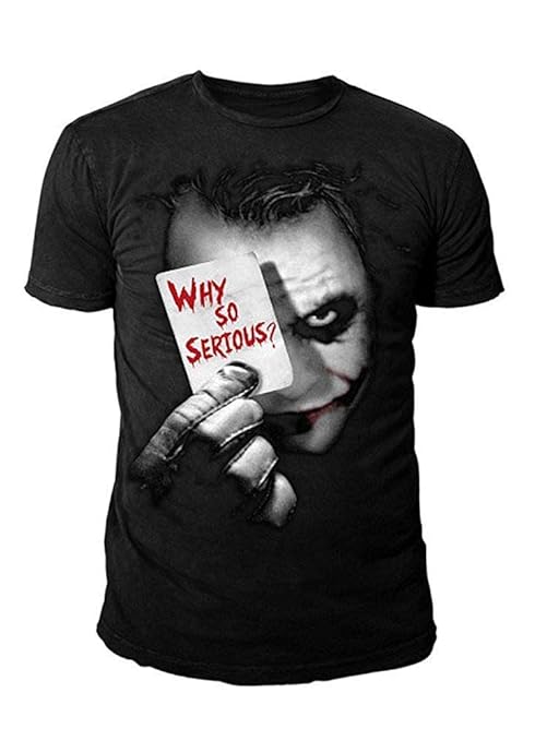 DC Comics - Batman Herren T-Shirt - Joker Why so Serious (Schwarz) (S-XL)