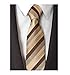Abundance New Woven Microfiber Classic Men'S Business Tie Striped Necktie Solid Ties (Brown Gold)