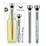 ChillVeza Beer Chiller Sticks for Beer Bottles, Stainless Steel (2 Count)