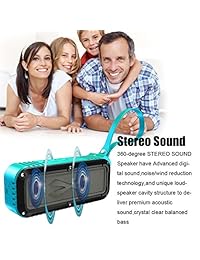 Altavoz inalámbrico Bluetooth, altavoz Bluetooth portátil con tarjeta de estéreo Audio HD y graves mejorados, micrófono, Llamadas con Manos Libres, Radio FM, playa Radio y altavoz Bluetooth impermeable