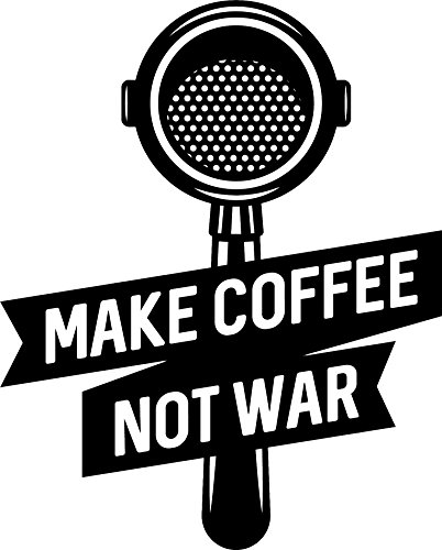 Cute Black and White Coffee Shop Cafe Cartoon Art Vinyl Sticker (All Sizes, PortafilterÂ )