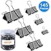 AUSTOR 145 PCS Binder Clips Black Paper Clamps Assorted 6 Sizes Paper Clips with Box for Office, School and Home Supplies