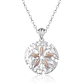 Sand Dollar Necklace for Women - 925 Sterling Silver Hanmer Sand Dollar Pendant Jewelry Gifts for Men