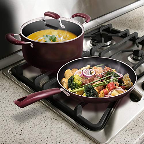 Dealz Frenzy 9Piece Set NonStick Induction Cookware Set, Dishwasher