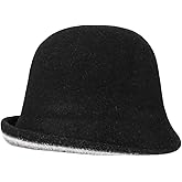 Women Warm Vintage Bucket Hats Fashion Fedora Cloche Cap Classic Felt Bowler Hat Outdoor Fall Winter