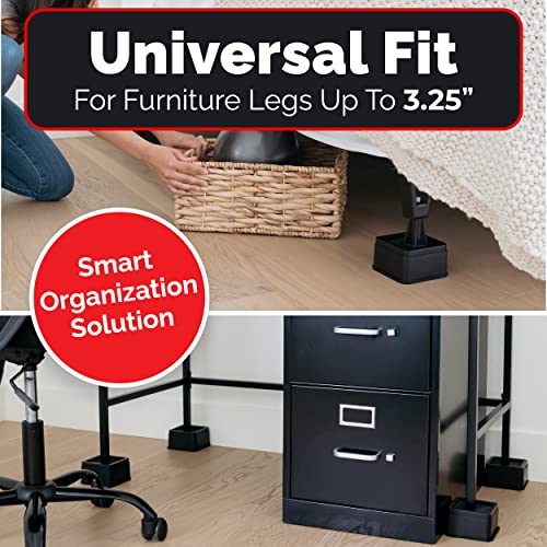 iPrimio Bed Risers Square, 2 Inch Lift, Heavy Duty, 6 Pack, Up to