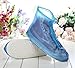 Whose Lemon Fashion Women Girls Zippered Winter Warm Snow Proof Waterproof Shoes Cover Rain PVC Reusable Sport Slip-resistant Wear-resistant Portable Foldable Shoes Covers Blue XL