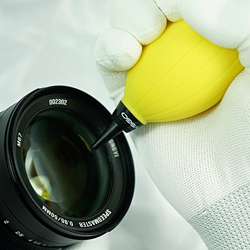 VSGO DKL-17 UES DSL Camera Lens Cleaning Kits: Lens Cleaner, Lens Pen, Microfiber Cloth, Air Blower, Wet Wipe, Suede Screen Cleaning Cloth and Waterproof Bottle Container, Yellow