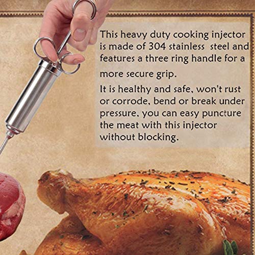 Meat Injectors - 2 Oz Meat Injector Syringe Poultry Marinade Flavour Seasoning Injectors Bbq Kit With 3 Needles - Injectors Pumps Pump Kits Professional Guns Meat