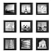 9PCs 4x4 Square Picture Frames Black Wood Instagram Photo Image fit Window 3.6 x 3.6 Wall Decoration