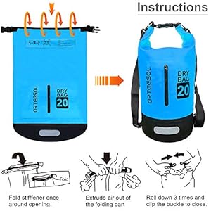 Blackace arteesol Dry Bag - 5L 10L 20L 30L Waterproof trockener Beutel/Sack wasserdichte Tasche mit Langem justierbarem Bügel für Kayaking Boots-Ausflug Kanu/Fischen/Rafting/Schwimmen/Snowboarding 3 Schnorchelmasken 51ftvMwt4QL. SS300 100% WASSERDICHTE TROCKENTASCHEN-SET GARANTIERT: Halten Sie Ihre Ausrüstung geschützt, egal unter welchen Bedingungen! Von einer extremen Kajakfahrt, Wildwasserregen oder am Strand ins Wildwasser getaucht, ist Ihre Ausrüstung geschützt und sicher.
VIELSEITIG: Ihre Ausrüstung bleibt auch bei widrigen Bedingungen trocken in diesen Trockentaschen mit rundem Boden. Ideal für Motorboote, Segelboote, Wassermotorräder, Kajaks, Kanus, Camping, Angeln, Motorräder, Geländefahrzeuge, Schneemobile und Gepäckträger. Sie können es sogar am Strand als Kühler verwenden!
EXTRA LANGE SCHULTERGURTE im Lieferumfang enthalten, wasserdichte leichte Dry Bag abnehmbar und einstellbar bis, leicht zu tragen und passt bequem auf alle Körpertypen, Extra Free Bonus! Ein handlicher Metall-Bremssattel für Ihre Schlüssel oder zum Befestigen Ihrer Tasche an Ihrem Boot.