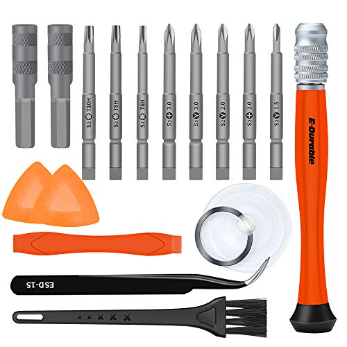 E·Durable Triwing Screwdriver for Nintendo 17 in 1 Professional Precision Screwdriver Tool Set Full Security Game Bit Repair Tool Kit for Nintendo/Joycon/Wii/GBA