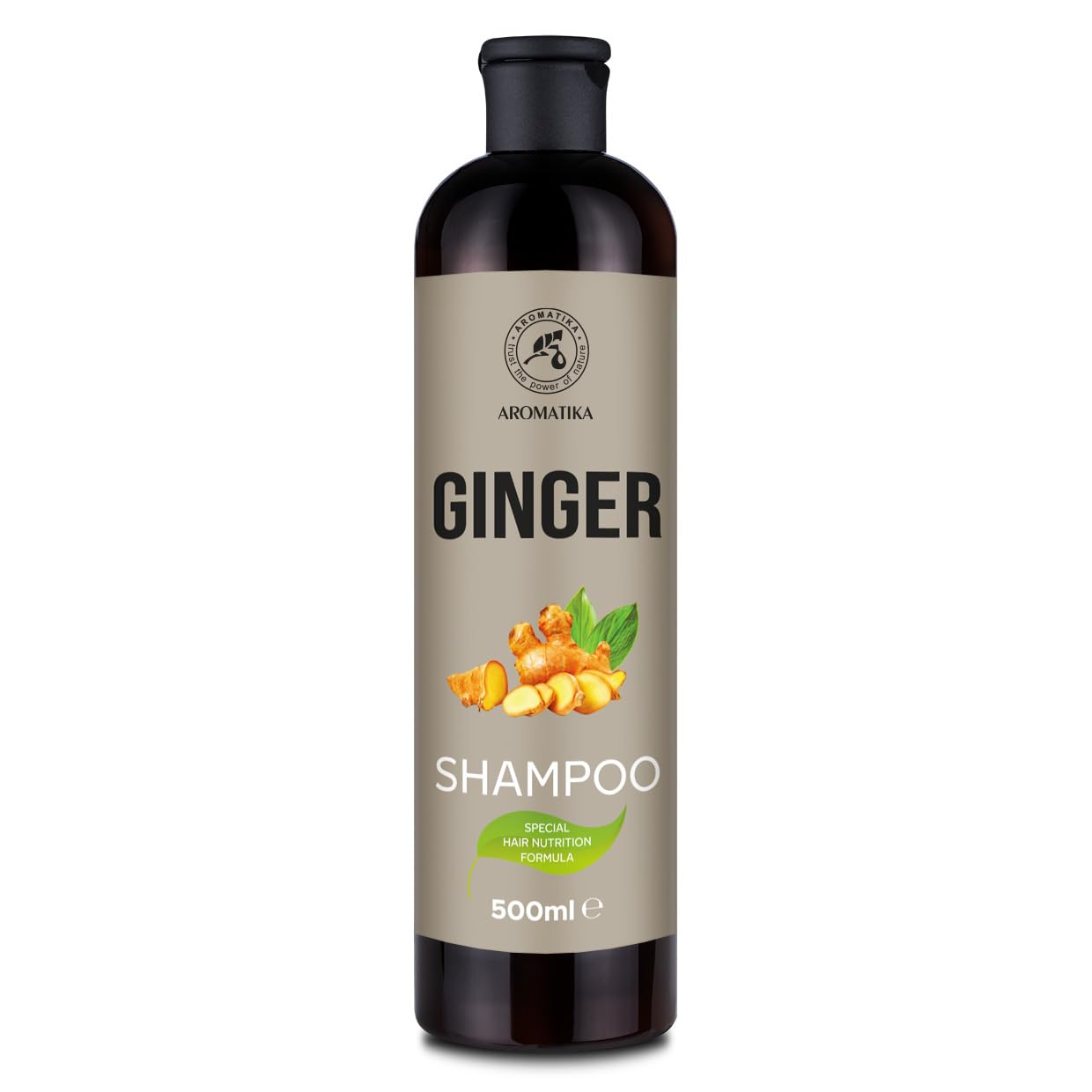 Ginger Shampoo 500ml - Shampoo with Ginger Essential Oil - Moisturising and Nourishing Shampoo - Hair Gloss - Soft and Supple Hair - Hair and Scalp Care - All hair types - Beauty