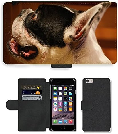 GoGoMobile Flip PU Leather Wallet Case with Credit Card Slots // M00118301 French Bulldog Frenchie Dog Pet // Apple iPhone 6 4.7"