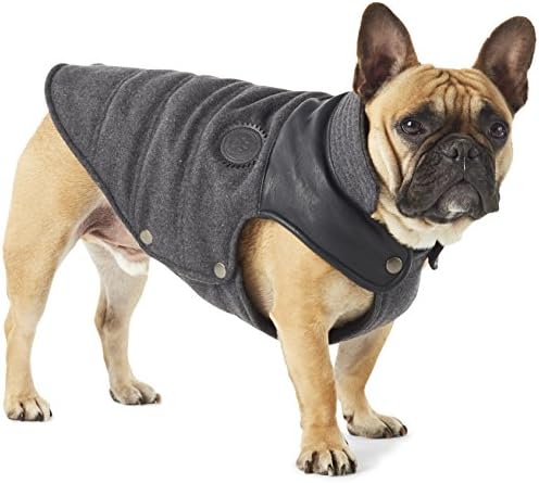 Hotel Doggy Coat with Vegan Leather Trim