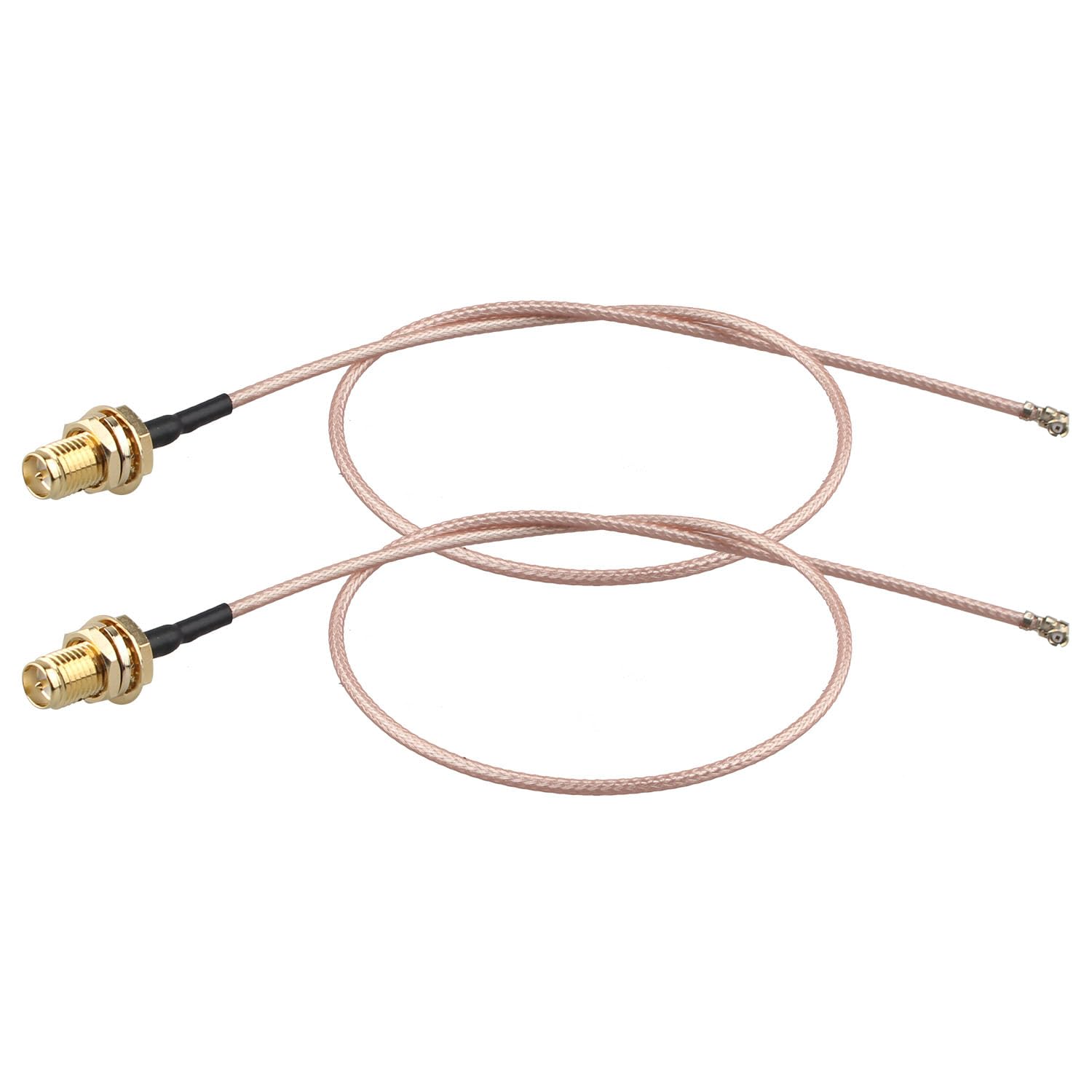 Futheda 2pcs U.FL IPX to RP-SMA Female Bulkhead Mount WiFi Antenna Adapter RG178 Coaxial Pigtail Cable 30cm/12inch for WiFi Router Wireless Mini PCI Express Network Card Adapter Hotspot Modem