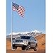 Yeshom 25ft Silver Portable Telescopic Tailgate Flag Pole Kit with Anti-Sway Tire Mount & Carry Bag for RV Camping with US Flag Ball Top, Outdoor Telescoping Flagpoles