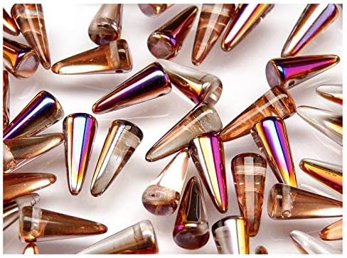 Amazon 12枚チェコビーズスパイク5x13mm Crystal Sliperit 12 Pieces Czech Beads Spike 5x13mm Crystal Sliperit ビーズ ストーン 通販