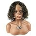 Eayon Hair Short Bob Curly Human Hair Wigs for Women Middle Part Brazilian Virgin Hair Lace Front Wigs with Baby Hair 130% Density Natural Color 10inch