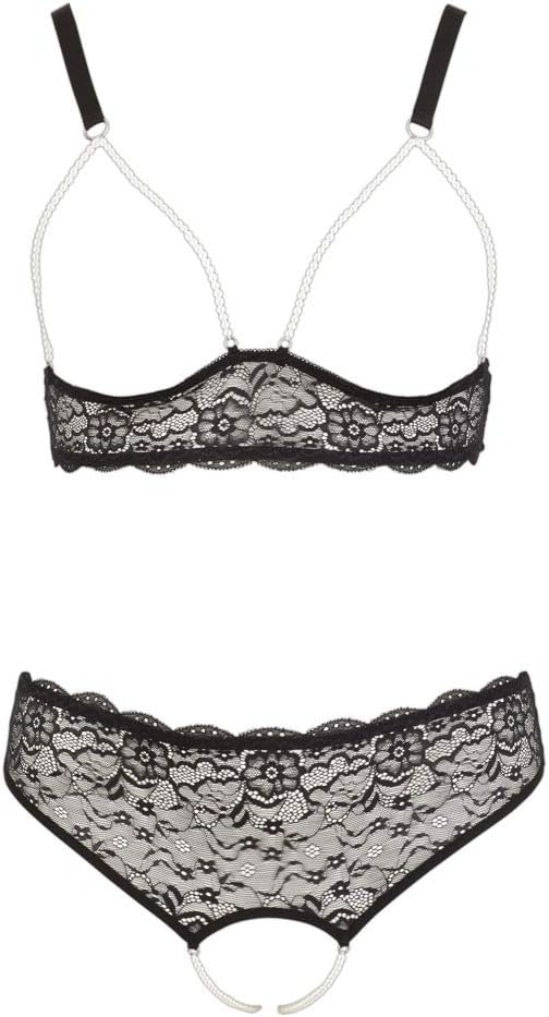 Pearl Bra Set, Black