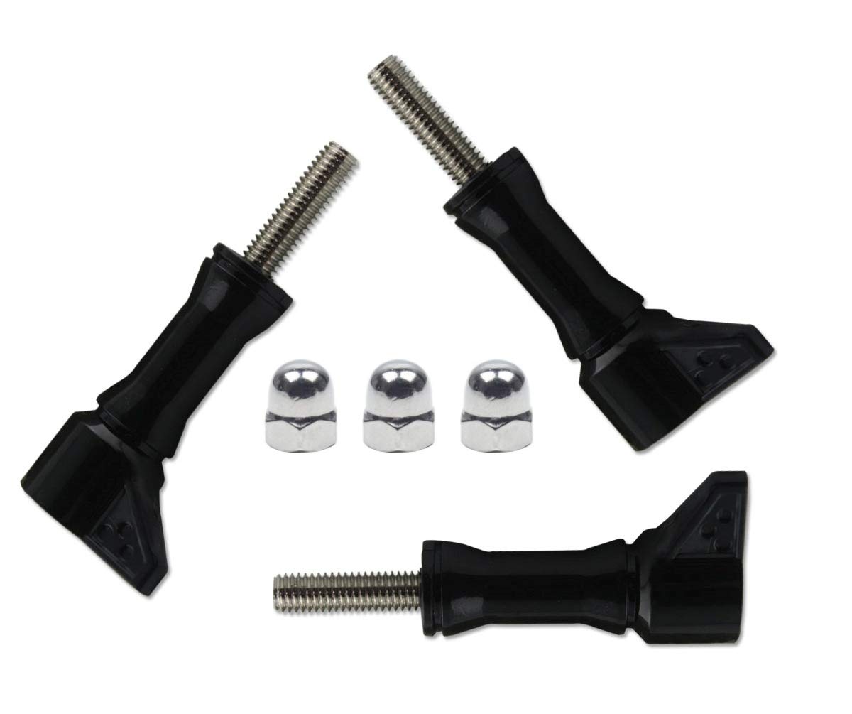 micros2u Aero Hi-Torque Stainless Steel Thumbscrew M5 (3 Pack). Easy On/Off. Compatible with Gopro Hero - All Models + Other Action Cameras. Great for wet conditions/wearing Gloves!