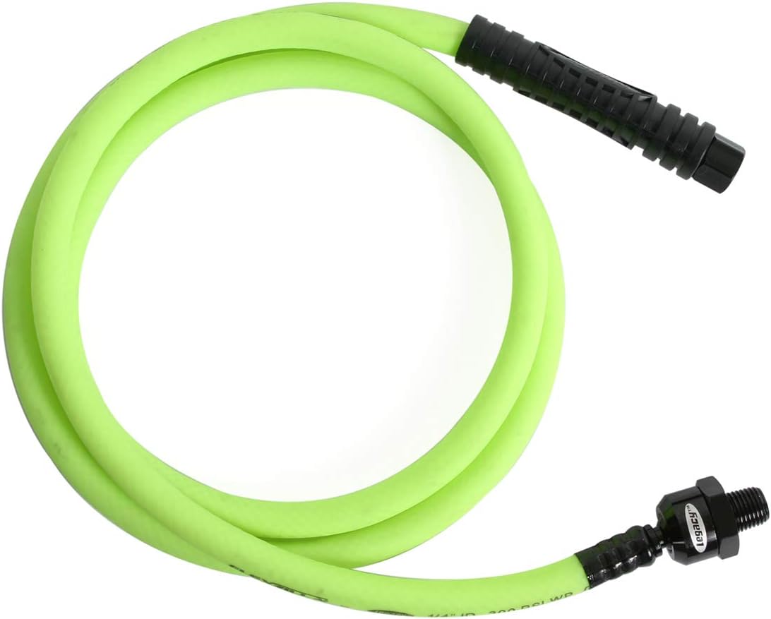 Flexzilla Ball Swivel Whip Air Hose, 3/8 in. x 4 ft. (1/4 in. MNPT Ball Swivel x 1/4 in. FNPT Ends), Heavy Duty, Lightweight, Hybrid, ZillaGreen - HFZ3804YW2B: Automotive