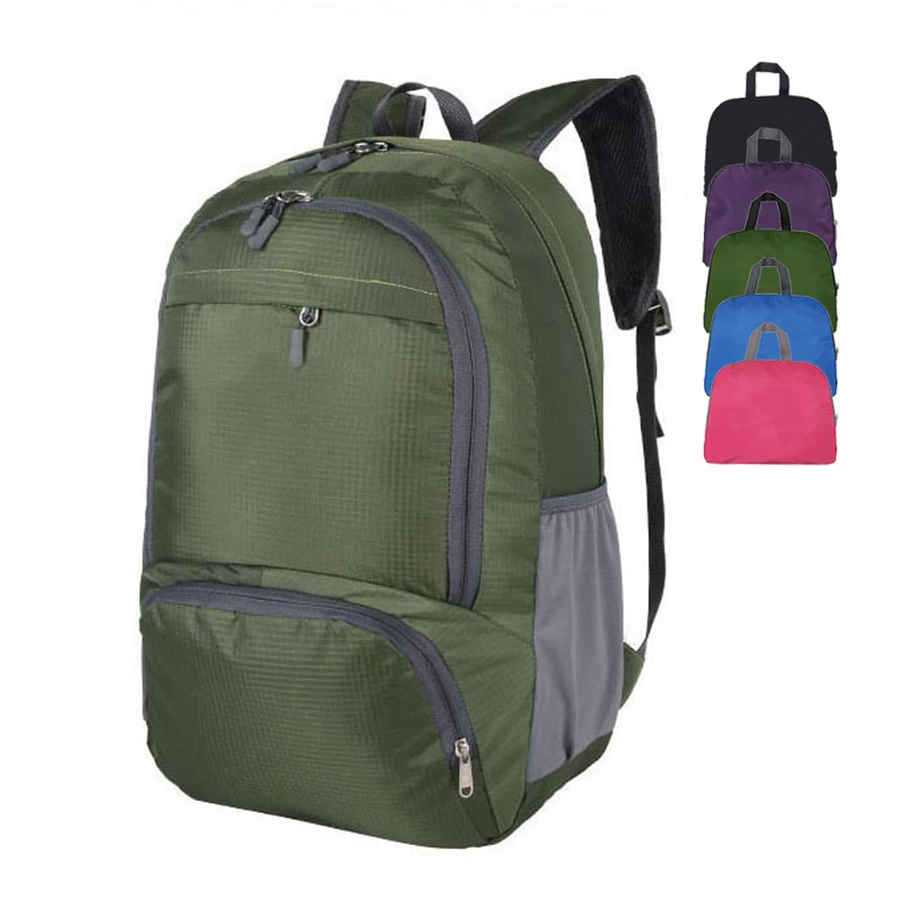 HYCOPROT 35L Packable Backpack Ultra Lightweight Foldable Rucksack Water Resistent Breathable Bag for Men Women Outdoor Camping Walking Hiking Climbing Travel Daypack (Green) — image 1