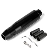 ZNDAW Automatic Shift Knob with Push Button, 5.7" Weighted Shifter Lever Handle Car Gear Head with Adapters, Aluminum Alloy Gear Shifting Lever for Most Auto Transmission Vehicle (Black)