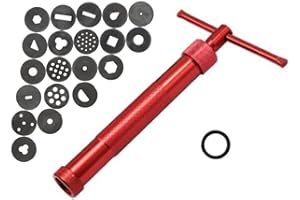Loriketty Paste Craft Clay Extruder - 20 Patterns for Sugar Paste, DIY Cake Decorating - Red
