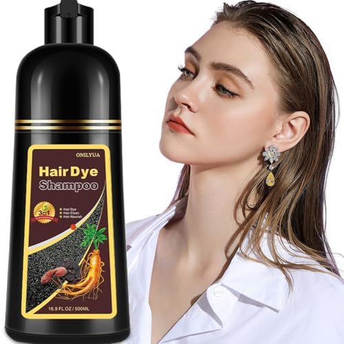3 IN 1 CHESTNUT BROWN HAIR DYE FOR ALL HAIR TYPES, INSTANT DARKENING WITH LONG-LASTING NATURAL COLOR, 16.9 FL OZ