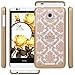 HTC 510 Case, Style4U HTC Desire 510 [Gold] Flower Damask Design Slim Fit Case Cover with 1 Stylus and 1 HD Clear Screen Protector [Gold]