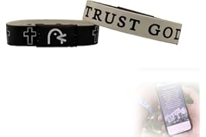 Ortsma Daily Bible Verse Bracelets With NFC 1 Piece Ryan And Rose Jesus Bracelet Scannable for iPhone and Android Christian Religious Gifts For Women Men Teens