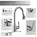 Touchless Kitchen Faucets with Pull Down Sprayer Brushed Nickel One-Handle High Arc Pullout Kitchen Sink Faucet with Innovative Dual-mode Sensor and Deck Plate, Best Commercial Kitchen Faucet