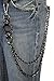 TFJ Men Wallet Chain Fashion Metal Spike Horn Charm Keychains Skull Rusty Silver