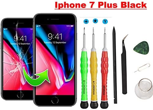 Compatible with iPhone 7 Plus Screen Replacement 5.5 inch (Black), YRYK LCD Digitizer Touch Screen Assembly Set with 3D Touch, Repair Tools and Professional Replacement Manual Includ (7 Plus Black)