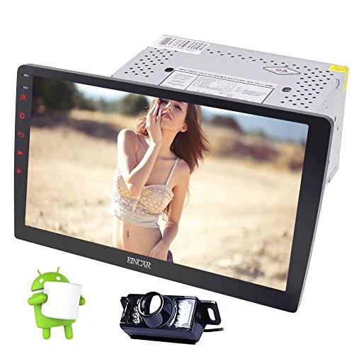 Click Here to See More Images Eincar 10.1 Inch Android 6.0 Marshmallow Quad Core Double Din Car Radio Stereo Head Unit Support SWC Mirror-Link Bluetooth hands free calling GPS Navigation Receiver + Backup Camera