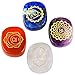 Rockcloud Healing Crystal 7 Chakra Stones Polished Engraved Palm Pocket Stone Reiki Balancing