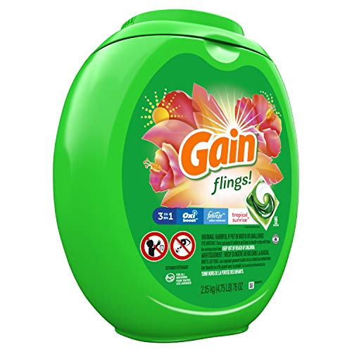 Gain flings! Laundry Detergent Soap Pods, Tropical Sunrise, 96 Count