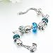 Majesto Beach Charm Bracelet for Women and Girls 7.5 Inch Shell Bracelet Sea Turtle Bracelet Summer Bracelets Sea Glass Jewelry Gifts Silver Plated