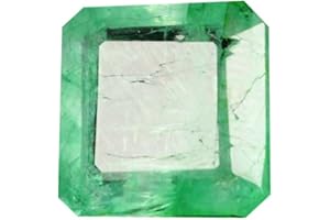 GEMHUB Egl Certified Gorgeous Natural Green Emerald (7.70 Carat) Square Cut Loose Gemstone AO-515