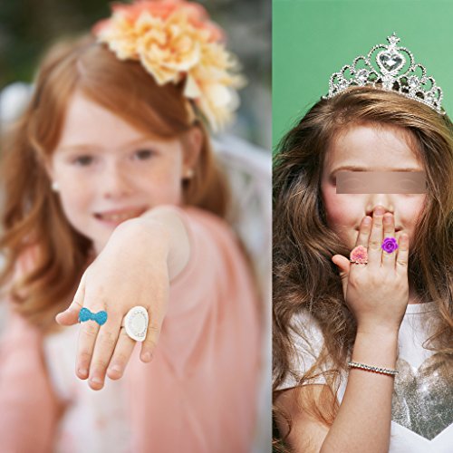 image for 24pcs Little Girl Jewelry Rings, Granmp Princess Pretend Play and Dres